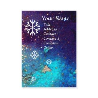 SNOWFLAKES IN SILVER SPARKLES IN BLUE