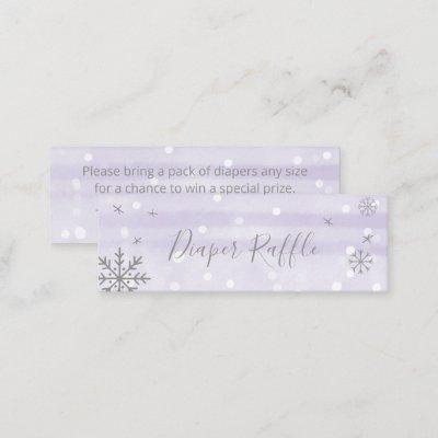 Snowflakes Lavender Baby Shower Diaper Raffle Mini