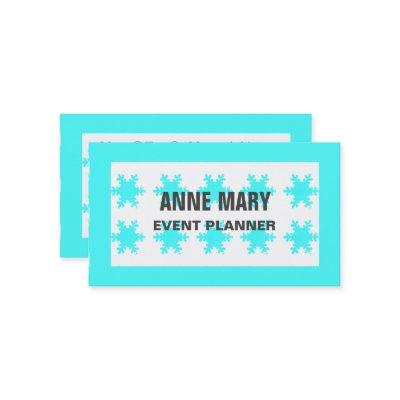 Snowflakes Pattern Teal Blue White Grey Cool Cute