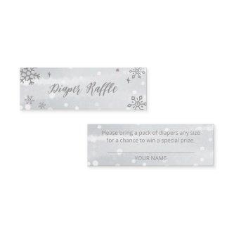 Snowflakes Silver Gray Baby Shower Diaper Raffle Mini