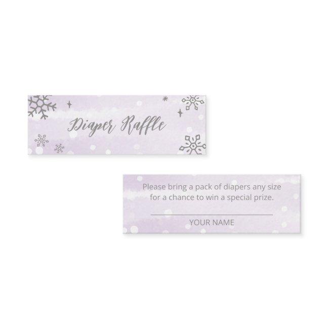 Snowflakes Silver Gray Baby Shower Diaper Raffle Mini