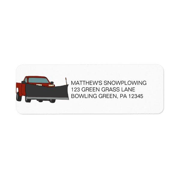 Snowplowing Business Snow Plow Return Address Label