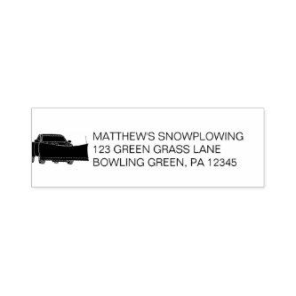 Snowplowing Business Snow Plow Return Address Self-inking Stamp