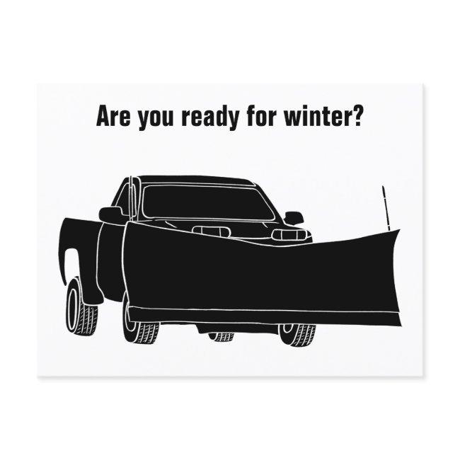 Snowplowing Pickup Truck with Plow Snowplow Postcard