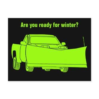 Snowplowing Pickup Truck with Plow Snowplow Postcard