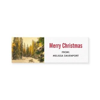 Snowy Winter Path with Pine Trees Christmas Mini