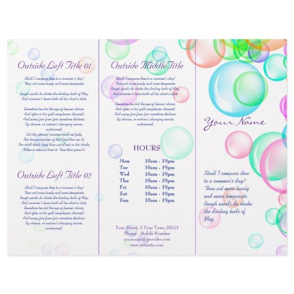 Soap Bubbles Trifold Brochure - Paper Sheet