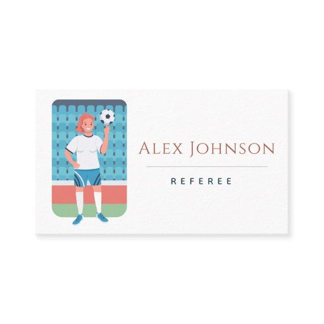 Soccer Girl Redhead Illustration Coach Referee Ref
