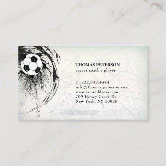 Soccer Player Coach Football Ball Decorated Card