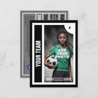 Soccer Trading Card (Black) - Add Your Stats
