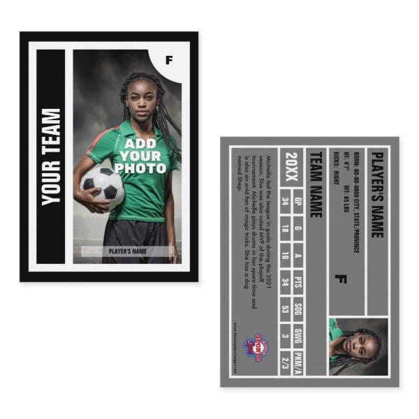 Soccer Trading Card (Black) - Add Your Stats