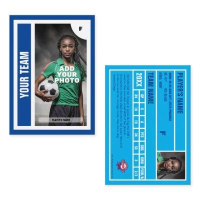 Soccer Trading Card (Blue) - Add Your Stats