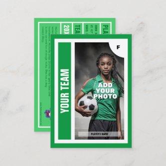 Soccer Trading Card (Green) - Add Your Stats