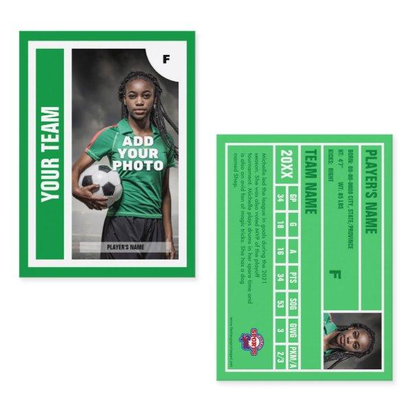 Soccer Trading Card (Green) - Add Your Stats