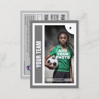 Soccer Trading Card (Grey) - Add Your Stats