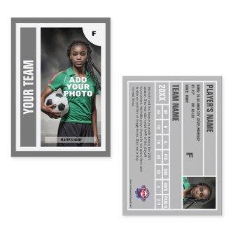 Soccer Trading Card (Grey) - Add Your Stats