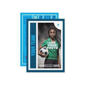 Soccer Trading Card (Ocean Blue)