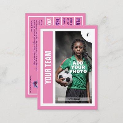 Soccer Trading Card (Pink) - Add Your Stats