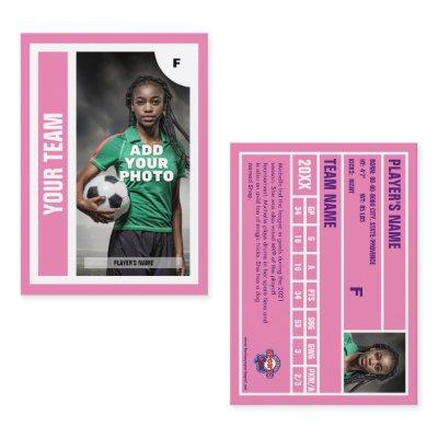 Soccer Trading Card (Pink) - Add Your Stats