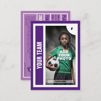 Soccer Trading Card (Purple) - Add Your Stats