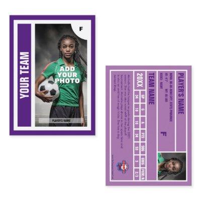 Soccer Trading Card (Purple) - Add Your Stats