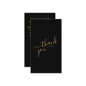 Social logos, black and gold order insert Card.
