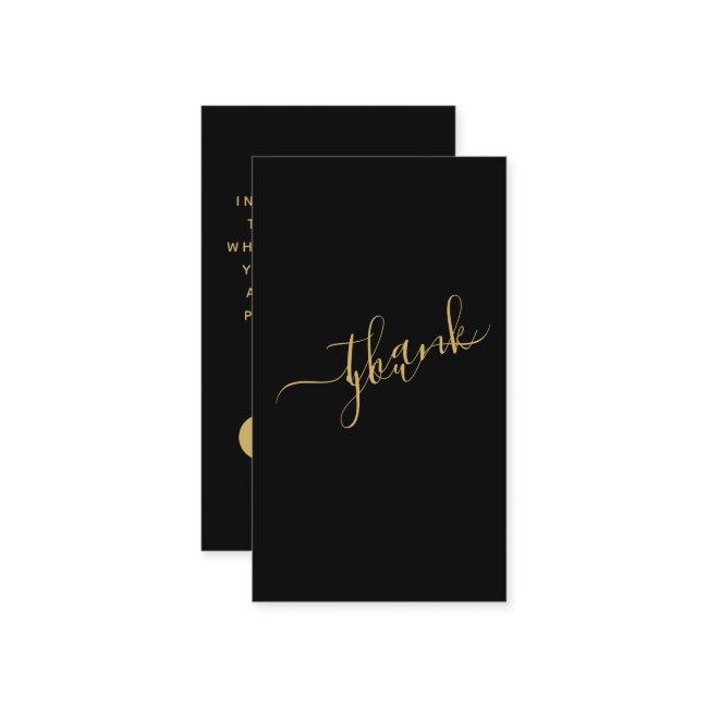 Social logos, black and gold order insert Card.