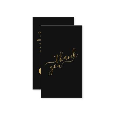 Social logos, black and gold order insert Card.