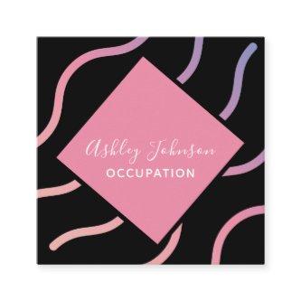 Social Media Add Logo QR Code Trendy Holographic  Square