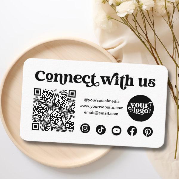 Social Media Connect With Us Qr Code White