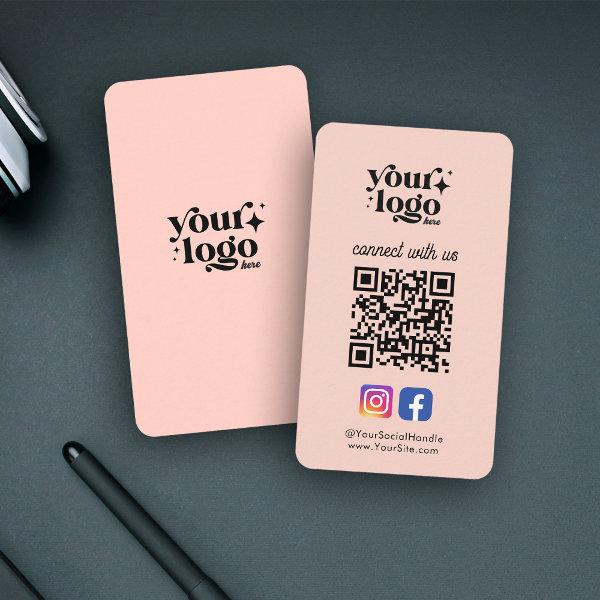 Social Media Custom Logo QR Code Peach Blush Bold