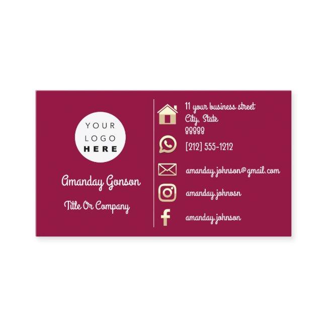 Social Media Logo Gold QR Code Address Bordeaux