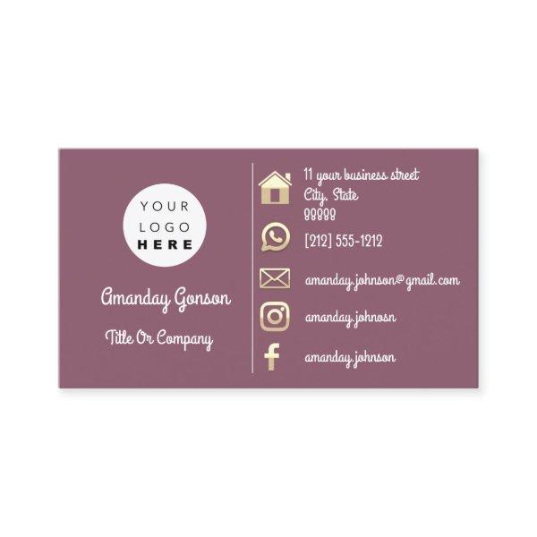 Social Media Logo Gold QR Code Address Rose