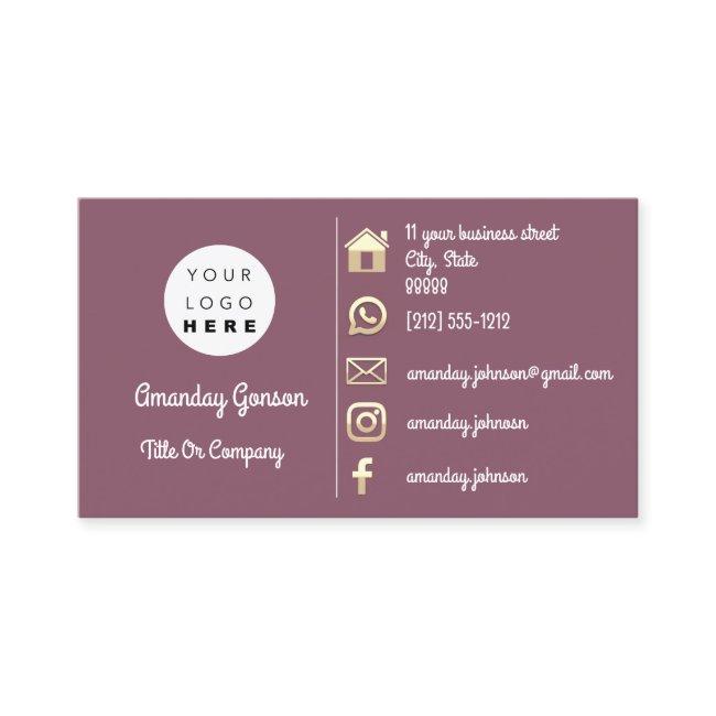 Social Media Logo Gold QR Code Address Rose