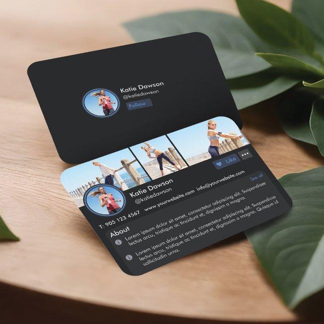 Social Media Personal Fitness Trainer Profile Page