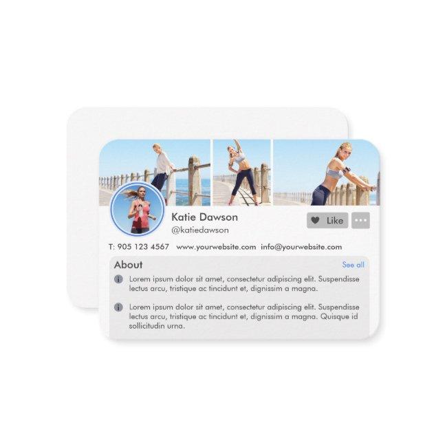 Social Media Personal Fitness Trainer Profile Page