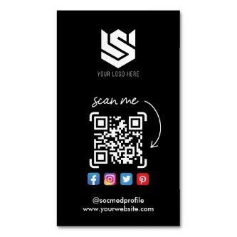 Social Media Profiles QR Code Logo Modern Simple  Magnet