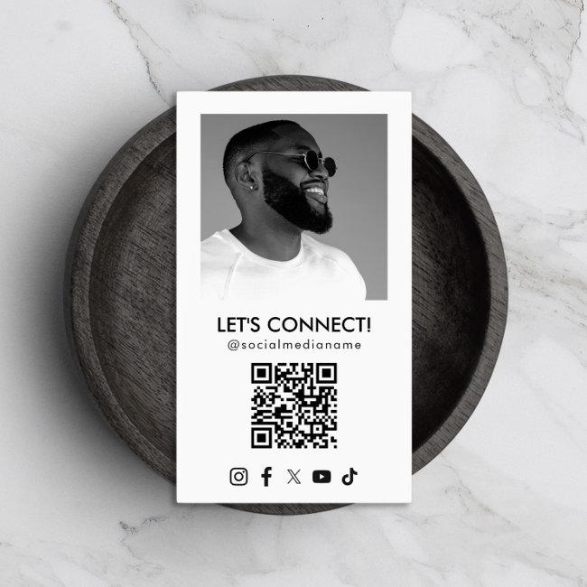 Social Media QR Code Add Photo White Vertical