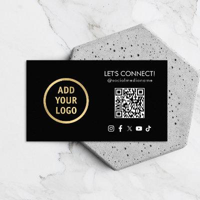 Social Media QR Code Add Your Logo Black