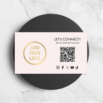 Social Media QR Code Add Your Logo Pink
