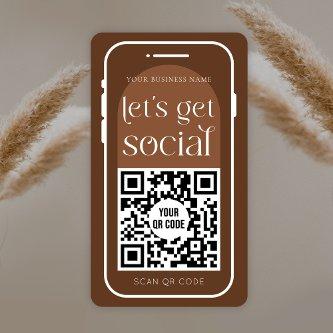Social Media QR Code Boho Terracotta Modern Logo