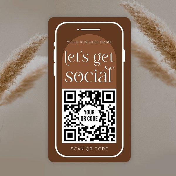 Social Media QR Code Boho Terracotta Modern Logo