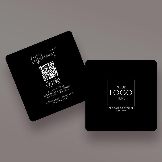 Social Media QR Code Employee Photo & Company Logo Square