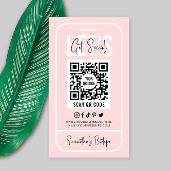 Social Media QR Code Feminine Pink Modern Business