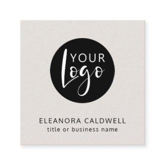 Social Media QR Code Logo Elegant Eggshell Square