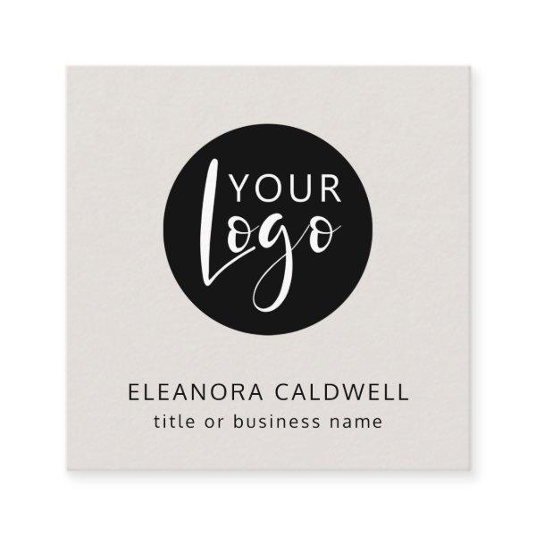 Social Media QR Code Logo Elegant Eggshell Square