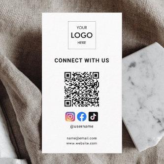 Social Media QR Code Modern Logo White