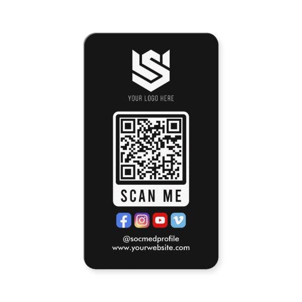 Social Media Scan Me QR Code Logo Modern Simple