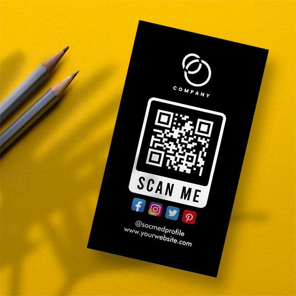 Social Media Scan ME QR Code Logo Modern Simple  Magnet