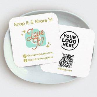 Social Media Snap and Share, QR Code Square
